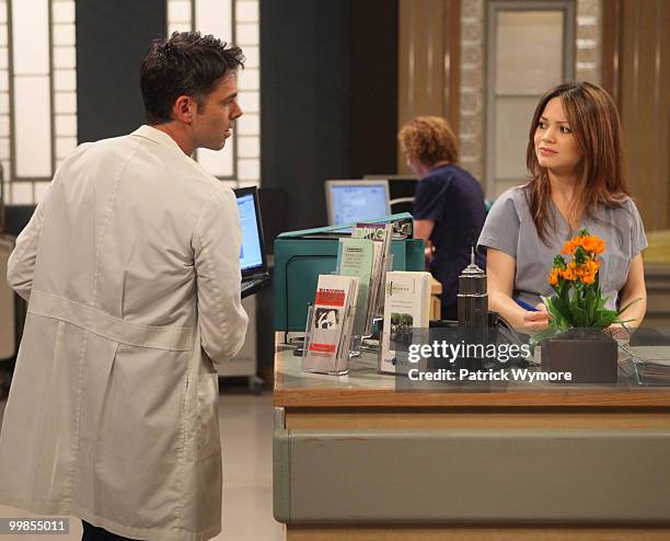 Jason Thompson and Rebecca Herbst in a scene that airs the week of May 24, 2010 on Disney General Entertainment Content via Getty Images Daytime's...