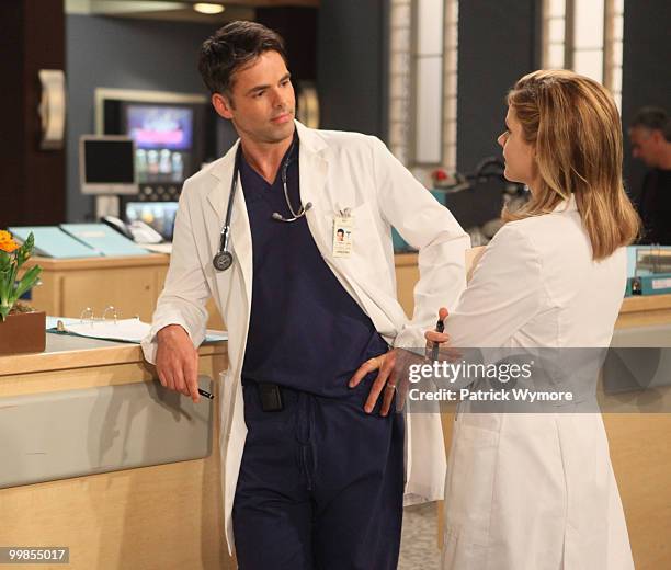 Jason Thompson and Brianna Brown in a scene that airs the week of May 24, 2010 on Disney General Entertainment Content via Getty Images Daytime's...