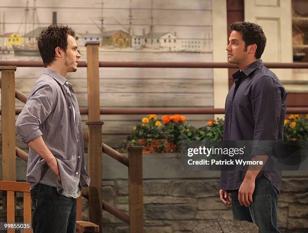 Jonathan Jackson and Brandon Barash in a scene that airs the week of May 24, 2010 on Disney General Entertainment Content via Getty Images Daytime's...