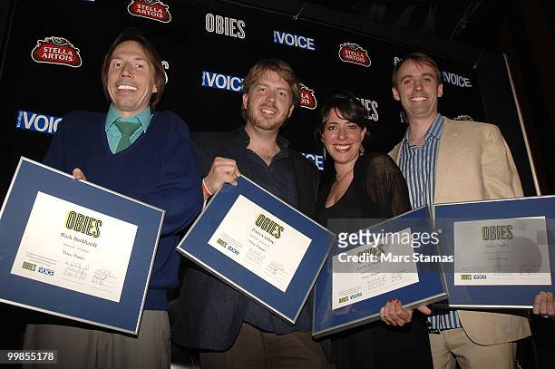Rick Burkhardt, Dave Malloy, Rachel Chavkin and Alec Duffy attend the 55th Annual OBIE awards at Webster Hall on May 17, 2010 in New York City.