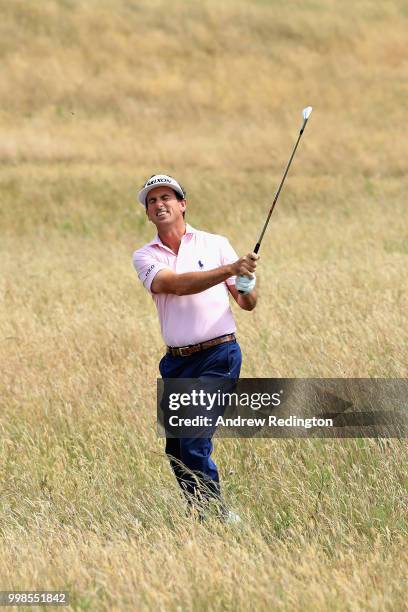 Gonzalo Fernandez-Castano of Spain takes his second shot on hole two during day three of the Aberdeen Standard Investments Scottish Open at Gullane...
