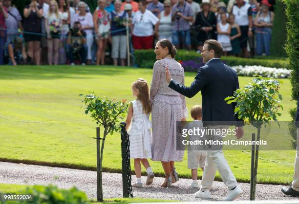 Princess Estelle of Sweden, Crown Princess Victoria of Sweden, Prince Oscar of Sweden and Prince Daniel of Sweden during the occasion of The Crown...