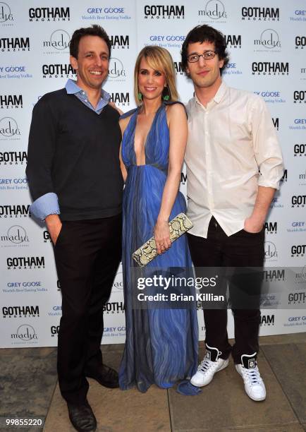 Seth Meyers, Kristen Wiig, and Andy Samberg attend SNL's Kristen Wiig's cover party hosted by Niche Media's Jason Binn at mad46 Rooftop Lounge - The...