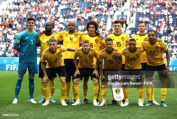Belgium poses for a team photo during the 2018 FIFA World Cup Russia 3rd Place Playoff match between Belgium and England at Saint Petersburg Stadium...