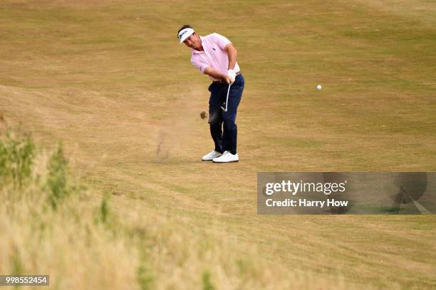 Gonzalo Fernandez-Castano of Spain takes his second shot on hole one during day three of the Aberdeen Standard Investments Scottish Open at Gullane...