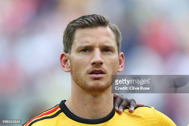 Jan Vertonghen of Belgium looks on prior to the 2018 FIFA World Cup Russia 3rd Place Playoff match between Belgium and England at Saint Petersburg...