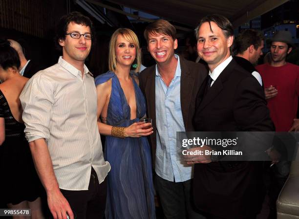 Andy Samberg, Kristen Wiig, Jack McBrayer, and Jason Binn attend SNL's Kristen Wiig's cover party hosted by Niche Media's Jason Binn at mad46 Rooftop...