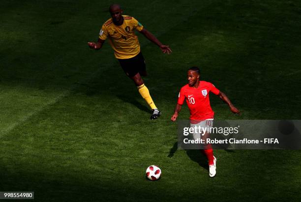 Raheem Sterling of England in action during the 2018 FIFA World Cup Russia 3rd Place Playoff match between Belgium and England at Saint Petersburg...