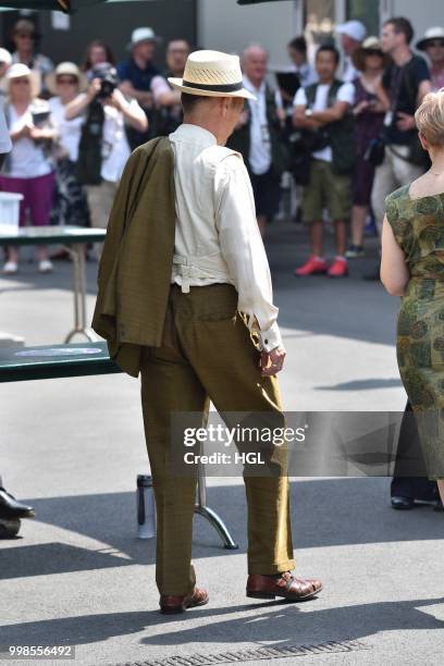 Mark Rylance seen outside Wimbledon AELTC on July 14, 2018 in London, England.