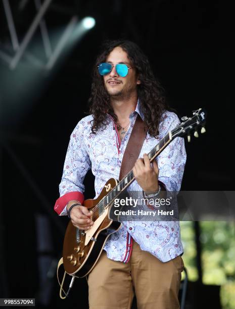 Ori Naftaly of Southern Avenue performs at Cornbury Festival at Great Tew Park on July 14, 2018 in Oxford, England.