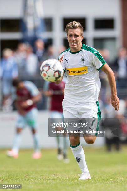 Patrick Herrmann of Borussia Moenchengladbach during the preseason friendly match between SC Weiche Flensburg and Borussia Moenchengladbach at...