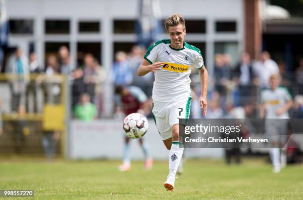 Patrick Herrmann of Borussia Moenchengladbach during the preseason friendly match between SC Weiche Flensburg and Borussia Moenchengladbach at...