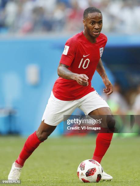 Raheem Sterling of England during the 2018 FIFA World Cup Play-off for third place match between Belgium and England at the Saint Petersburg Stadium...