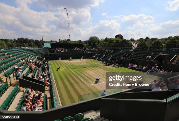 July 14: General view of the quad wheelchair doubles final at the All England Lawn Tennis and Croquet Club on July 14, 2018 in London, England.