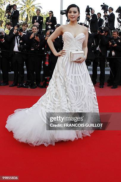 Chinese actress Fan Bing Bing arrives for the screening of "Biutiful" presented in competition at the 63rd Cannes Film Festival on May 17, 2010 in...