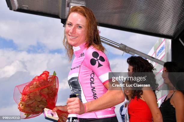 Podium / Annemiek van Vleuten of The Netherlands and Team Mitchelton-Scott Pink leaders jersey Celebration / during the 29th Tour of Italy 2018 -...