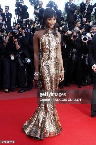 Model Naomi Campbell arrives for the screening of "Biutiful" presented in competition at the 63rd Cannes Film Festival on May 17, 2010 in Cannes. AFP...