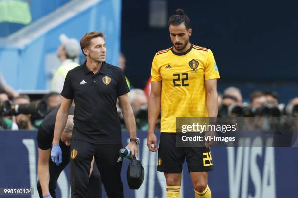 Nacer Chadli of Belgium during the 2018 FIFA World Cup Play-off for third place match between Belgium and England at the Saint Petersburg Stadium on...