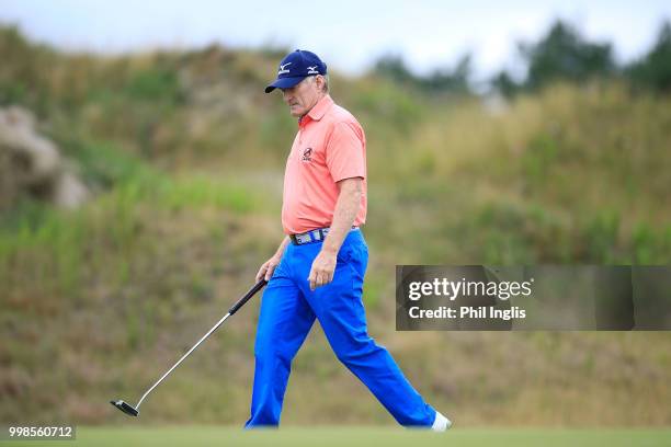 Chris Williams of South Africa in action during Day Two of the WINSTONgolf Senior Open at WINSTONlinks on July 14, 2018 in Schwerin, Germany.