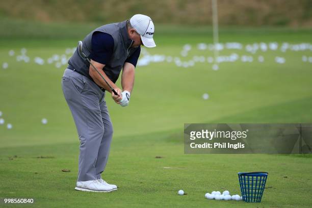 Ian Woosnam of Wales in action during Day Two of the WINSTONgolf Senior Open at WINSTONlinks on July 14, 2018 in Schwerin, Germany.