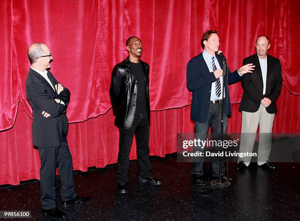 Director Martin Brest and actors Eddie Murphy, Judge Reinhold and John Ashton speak before the screening of "Beverly Hills Cop" during AFI & Walt...