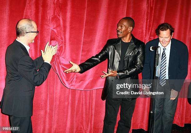 Director Martin Brest and actors Eddie Murphy and Judge Reinhold speak before the screening of "Beverly Hills Cop" during AFI & Walt Disney Pictures'...