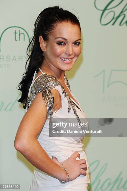 Actress Lindsay Lohan attends the Chopard 150th Anniversary Party at the VIP Room, Palm Beach during the 63rd Annual International Cannes Film...