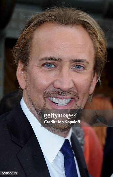 Actor Nicolas Cage attends the Handprint And Footprint Ceremony Honoring Producer Jerry Bruckheimer at Grauman's Chinese Theatre on May 17, 2010 in...