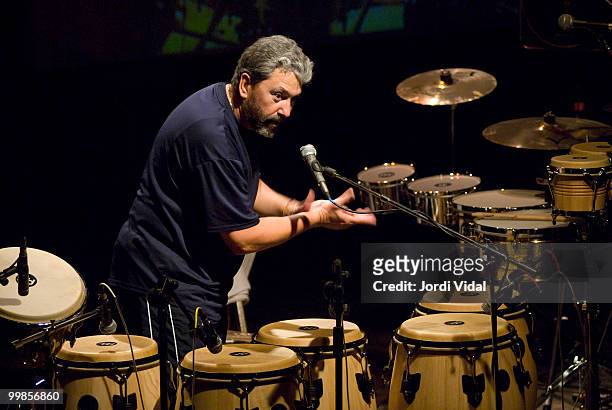 Luis Conte performs on stage at Sala Clap on June 14, 2006 in Mataro, Spain.
