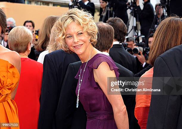 Actress Meg Ryan attends the premiere of 'Countdown to Zero' held at the Palais des Festivals during the 63rd Annual International Cannes Film...