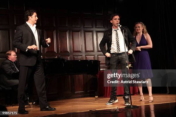 Greg Mills, Jennifer Evans and Kevin Cahoon performs during the Theatre Museum Awards at The Players Club on May 17, 2010 in New York City.