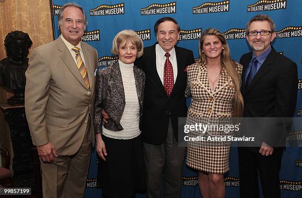 Stewart F. Lane, Helen Marie Guditis, Richard Sherman, Bonnie Comley and Thomas Schumacher attend the Theatre Museum Awards at The Players Club on...