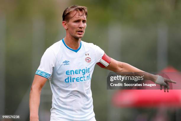 Luuk de Jong of PSV during the Club Friendly match between PSV v Neuchatel Xamax FCS on July 14, 2018 in Bagnes Switzerland