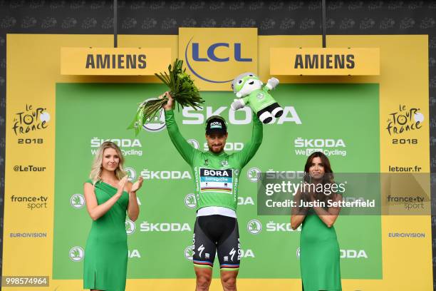 Podium / Peter Sagan of Slovakia and Team Bora Hansgrohe Green Sprint Jersey / during the 105th Tour de France 2018, Stage 8 a 181km stage from Dreux...