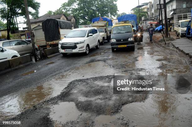 The recent heavy spell of showers has increased the problem of commuters as huge potholes have appeared on various roads in the city after rain in...