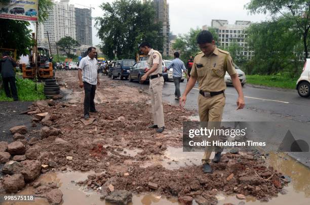 The recent heavy spell of showers has increased the problem of commuters as huge potholes have appeared on various roads in the city after rain in...