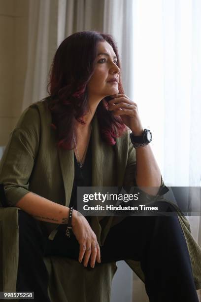 Bollywood director, actor and film maker Pooja Bhatt poses during an exclusive interview with HT City-Hindustan Times, on July 7, 2018 in New Delhi,...