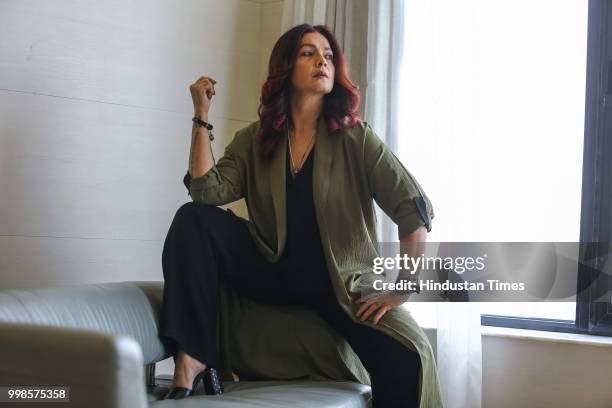 Bollywood director, actor and film maker Pooja Bhatt poses during an exclusive interview with HT City-Hindustan Times, on July 7, 2018 in New Delhi,...