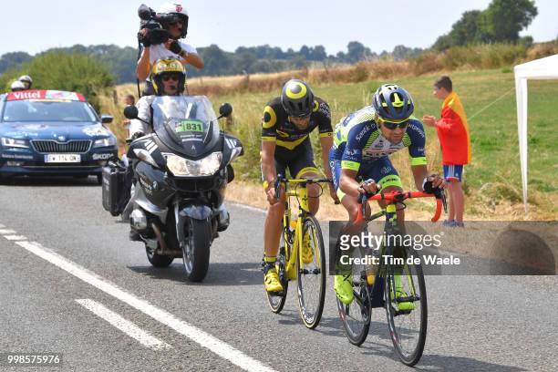 Marco Minnaard of The Netherlands and Team Wanty Groupe Gobert / Fabien Grellier of France and Team Direct Energie / during the 105th Tour de France...