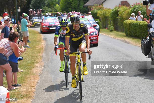 Marco Minnaard of The Netherlands and Team Wanty Groupe Gobert / Fabien Grellier of France and Team Direct Energie / during the 105th Tour de France...