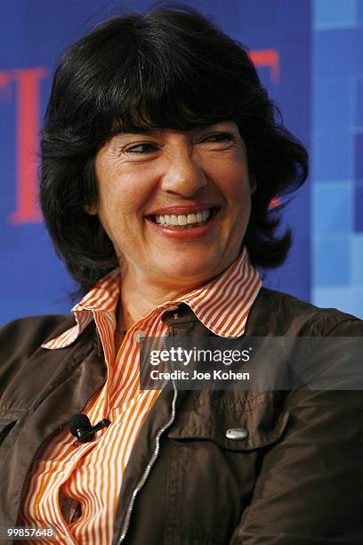 Chief International Correspondent for CNN Christiane Amanpour speaks during CNN's Media Conference For The Election of the President 2008 at the Time...