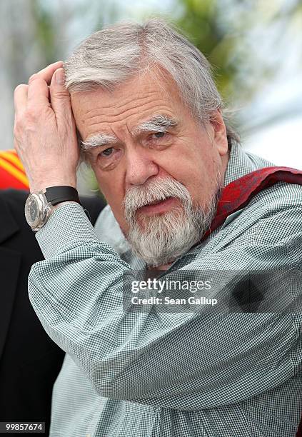 Actor Michael Lonsdale attends the "Of Gods And Men" Photocall at the Palais des Festivals during the 63rd Annual Cannes Film Festival on May 18,...