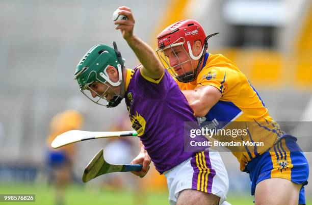 Cork , Ireland - 14 July 2018; Shaun Murphy of Wexford in action against John Conlon of Clare during the GAA Hurling All-Ireland Senior Championship...