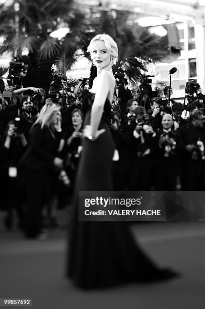 Swiss actress Helena Mattsson arrives for the screening of "Biutiful" presented in competition at the 63rd Cannes Film Festival on May 17, 2010 in...