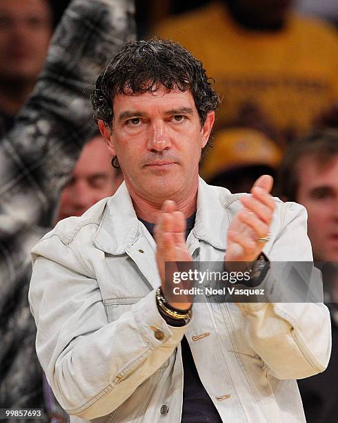 Antonio Banderas attends Game One of the Western Conference Finals between the Phoenix Suns and the Los Angeles Lakers during the 2010 NBA Playoffs...