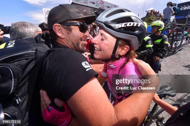 Arrival / Annemiek van Vleuten of The Netherlands and Team Mitchelton-Scott Pink leaders jersey / Bruce Caretti of Italy / Soigneur / Celebration /...