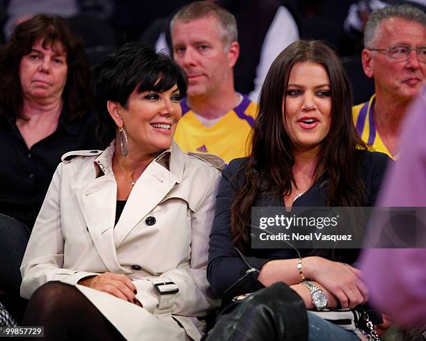 Kris Jenner and Khloe Kardashian attend Game One of the Western Conference Finals between the Phoenix Suns and the Los Angeles Lakers during the 2010...