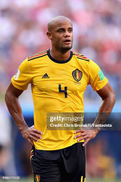 Vincent Kompany of Belgium looks on during the 2018 FIFA World Cup Russia 3rd Place Playoff match between Belgium and England at Saint Petersburg...