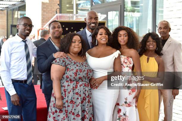 Actress Niecy Nash, husband Jay Tucker and family attend the ceremony honoring Niecy Nash with star on the Hollywood Walk of Fame on July 11, 2018 in...