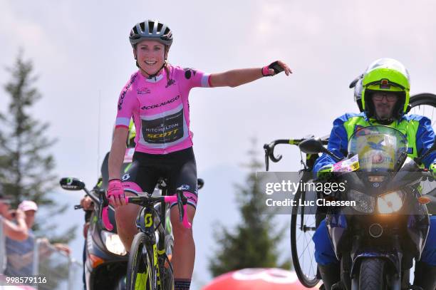 Arrival / Annemiek van Vleuten of The Netherlands and Team Mitchelton-Scott Pink leader jersey / Celebration / during the 29th Tour of Italy 2018 -...